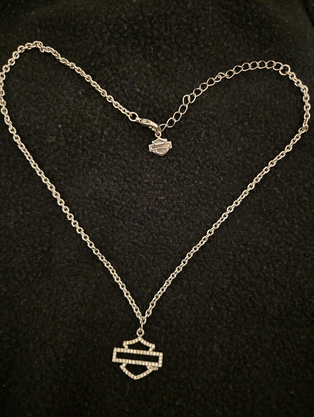 Harley-Davidson Silver Shield Charm Necklace - Silver
